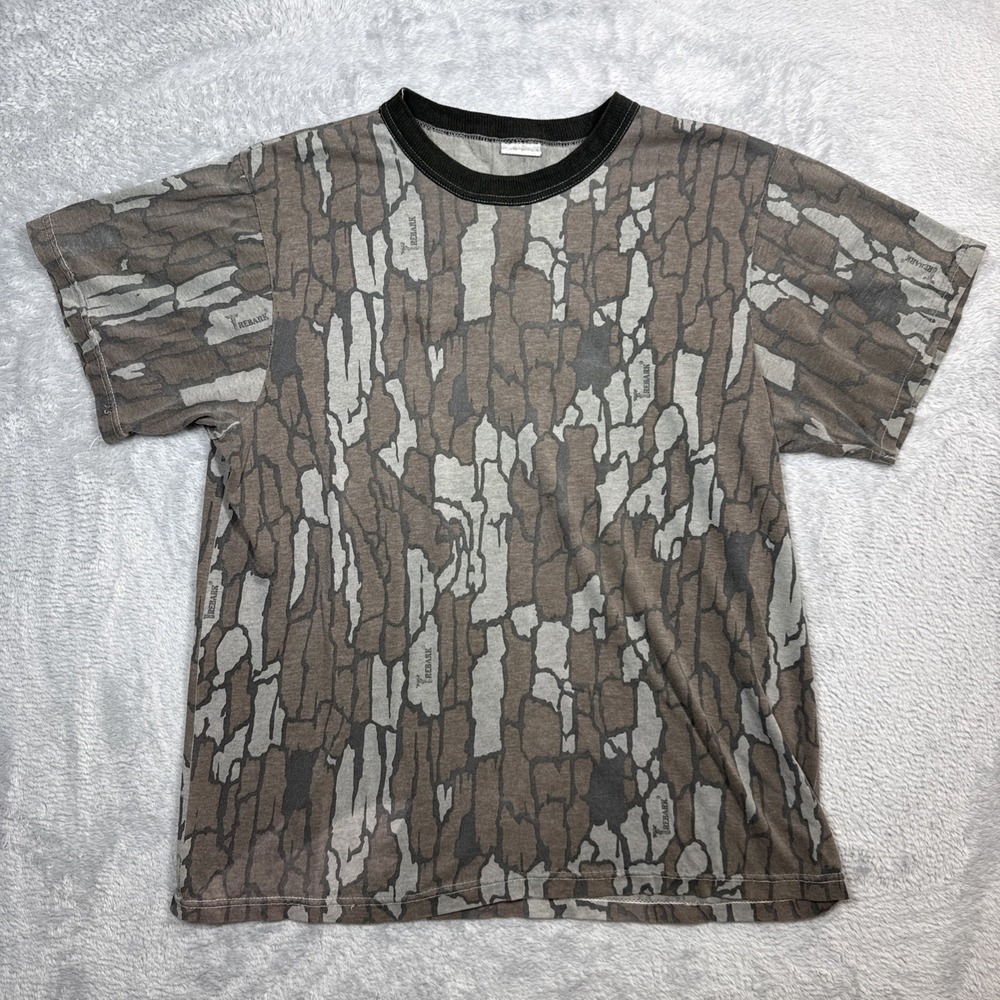 Vintage Trebark Camo T Shirt Mens Large Made in USA Hunting Outdoor Distressed